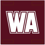 Netball Patches - Burgundy with White Letters
