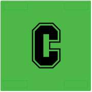 Netball Patches - Lime Green with Black Letters