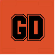 Netball Patches - Orange with Black Letters