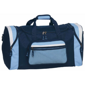 Contrast Sports Bag – Navy Blue/Sky Blue/White