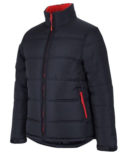 Puffer Contrast Jacket - Black/Red