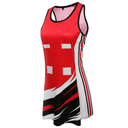 Red, Black and White A Line Dress