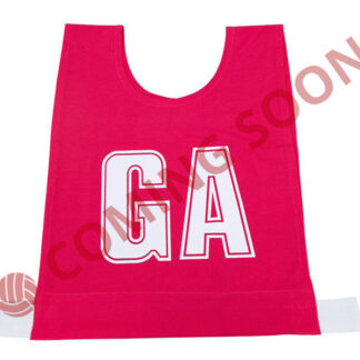 NW Hot Pink/White Letters netball bibs