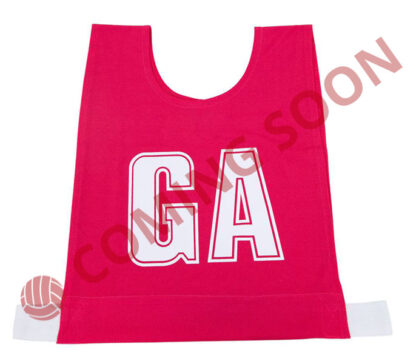 NW Hot Pink/White Letters netball bibs