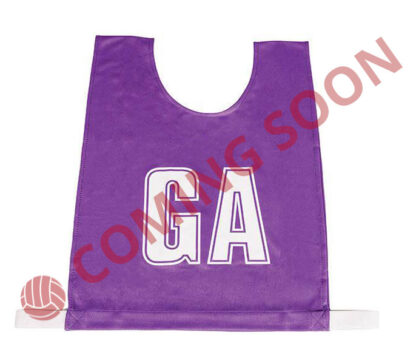 NW Purple/White Letters netball bibs