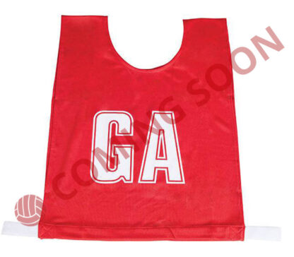 NW Red/White Letters netball bibs