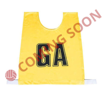NW Yellow/White Letters netball bibs